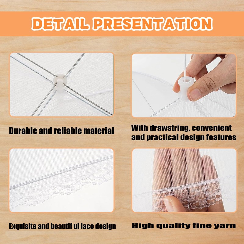 4 Pack Collapsible Mesh Food Covers – Pop-Up Net Protectors