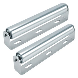 2 Pack Conveyor Long Roller and Bracket Set 10-inch, 1.5-inch Diameter Galvanized Steel Roller, Ideal for Use as Support Rollers in Woodworking, Roller Stand or Bike Rollers