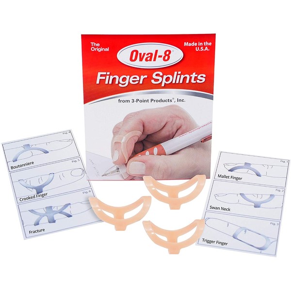 3-Point Products Oval-8 Finger Splint, Support and Protection for Arthritis, Trigger Finger or Thumb, and Other Finger Conditions, 3-Pack, Size 10