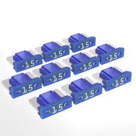 AUPROTEC Mini LP Car Fuses Blade Fuses 2A - 30A Selection: 15A Amp Blue Pack of 10