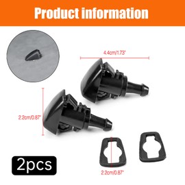 2 Pcs Car Windshield Washer Wiper Water Nozzle, Windscreen Jet Front Universal