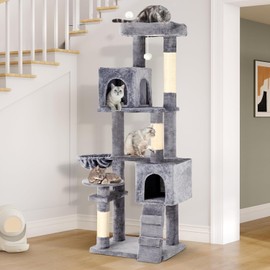 YITAHOME 70.8in Cat Tree Tower for Indoor Cats: Multi-Level Kittens Pet Play House Condo Furniture Activity Center with Scratching Posts Stand Light Grey