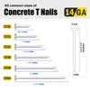 KIMSING 14 Gauge 3/4'' Length Concrete Nails Concrete T-Nails for