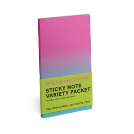 Knock Knock Does This Crap Ever End? Sticky Note Variety Pack, 4 Sticky Note Pads