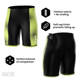 SLS3 Triathlon Shorts Men - Tri Shorts Men - 2 Pockets FRT - Designed by Athletes (Key Lime & Black, Large)
