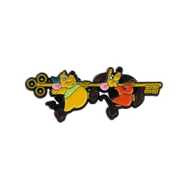 PLITI Cinderella Gift Cinderella Mouse Gift Rat Lover Gifts Jaq And Gus Brooch Pin For Princess Fans (two rat key pinCA)