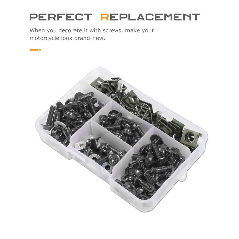 Flaconi 177PCS Motorcycle Fairing Screw Kit,Fairing Bolt Kit,Motorcycle Fairing Bolt