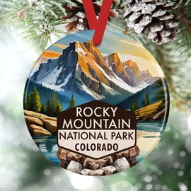 Rocky Mountain National Park Christmas Ornament - Colorado Scenic Design - National Park Souvenir - Perfect Holiday Decoration
