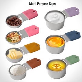 16 Sets of Measuring Cups and Spoons Set With Leveles, 304 Stainless Steel Measurement For Cooking & Baking (Colorful)