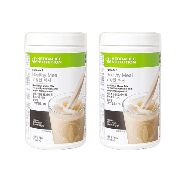 Herbalife Healthy Meal Protein Supplement Shake Cookie &amp; Cake Flavor 750g 2 cans, Cookie &amp; Cake Flavor 750g / 허벌라이프 헬씨밀 단백질보충제 쉐이크 쿠앤크맛 750g 2통, 쿠앤크맛 750g