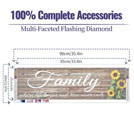 YALKIN 5D Diamond Painting Kits for Adults, Large Diamond Art Kits Full Drill Diamond Painting Kit for Adult Beginners, DIY Crystal Picture Art for Home Wall Decor 30x90cm/12x35in