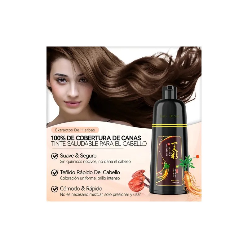 Kaisasa Champú Para Tinte De Cabello marrón oscuro 3 En