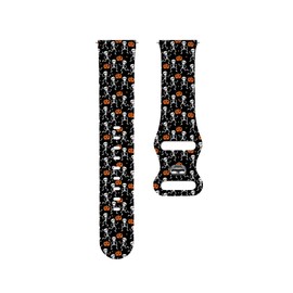 THAZEE Compatible with Ticwatch Pro 3 Ultra GPS/Pro 3 GPS/Pro 4G LTE / E2 / S2, 22mm Replacement Sport Watch Band (Cute Skeleton Dance Pumpkin) Silicone Soft Strap Bracelet