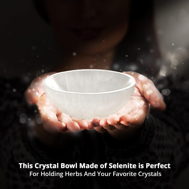 Himalayan Glow WBM Selenite Crystal Bowl - 4 Inch for