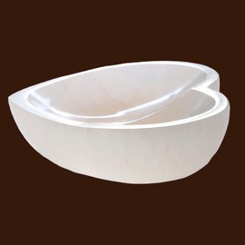 Steinfixx® Real Selenite Charging Cradle Heart Large and Heavy Design 590 g | 14 x 14 cm | for Charging Your Gemstones | Decoration