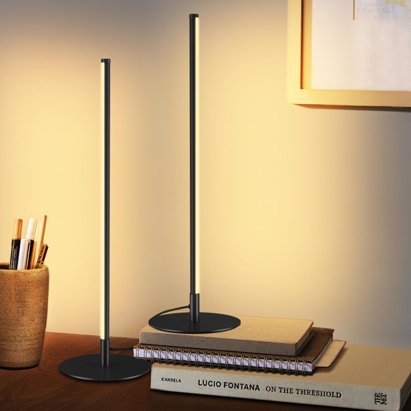 SUNVIE 12W LED Table Lamp for Bedroom Set of 2