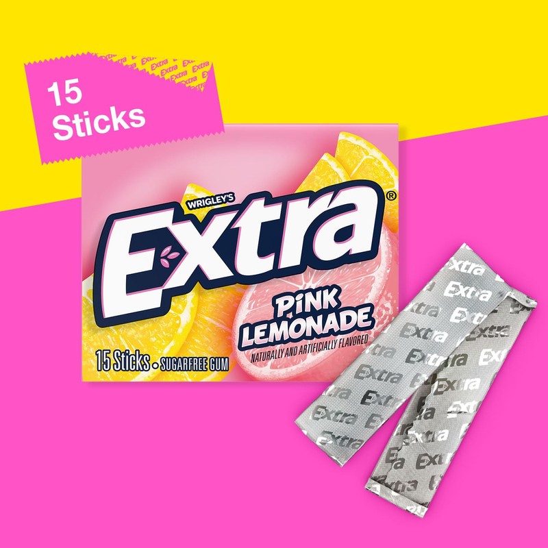 EXTRA Pink Lemonade Gum - Sugar Free Chewing Gum Bulk,