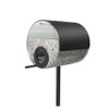 MeLiTec Stainless Steel Bird Feeder Station Barrels Silver/Black Matt Black