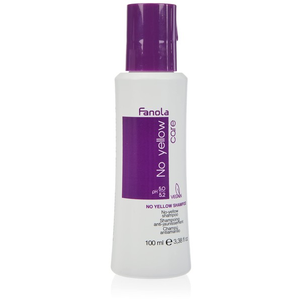 Fanola No Yellow Shampoo, Anti-Yellow Shampoo for Healthy and Vital Blonde Hair, Neutralizes Yellow Tones with Toning Action for Pre-Lightened, Highlighted and Grey Hair, 100