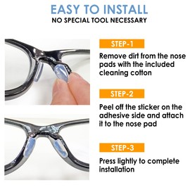 Mochi a girl Natural+ Eyeglass Nose Pads | Adhesive Anti-Slip Nose Pads | Soft Silicone Nose Cushion for Glasses, Eyeglasses, Sunglasses | 1 Pair (Clear)