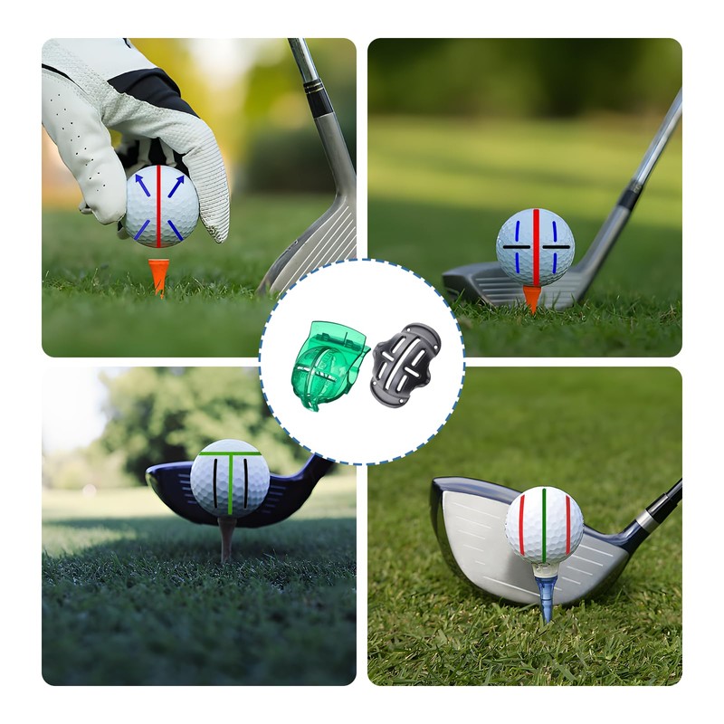 Amzlysdok 8 Pack Golf Ball Line Marker Tool,Golf Ball Stencil