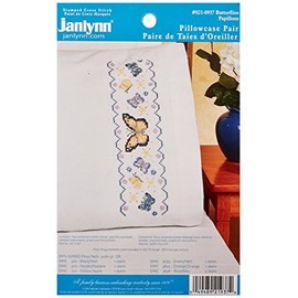 Janlynn Butterflies Pillowcase Pair Stamped Cross Stitch-20 X30