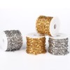 33FT 18K Gold Plated Chains Roll 2mm Stainless Steel Sparkle