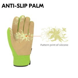 Vgo... Gardening Gloves Women in Leather, Work Gloves Gauntlet Thorn Proof for Yard Garden Agriculture, 1 pair