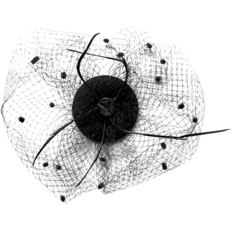jowiha Women's Hat with Veil Mini Top Hat Fascinator with