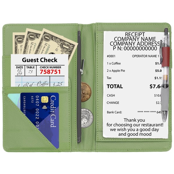 PATIKIL Server Book Organizer with Zipper Pocket, 8" x 5"