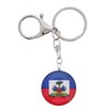 SandT Collection Haiti Round Glass Flag Keyring Keychain