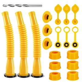 Gas Can Spout Replacement, Anti-Spill Gas Can Nozzle Replacment, 3-Kit No Leaky Spouts Upgraded with Flexible Nozzle, Fuel Tank Vent Cap, Fit for Most 1/2/5/10 Gal Can