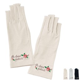 Milieu W6815-46 Women's UV Gloves, Fingertips, Short, Sun Protection, UV Protection, Fingertip Removal, UV Care, Gloves, Driving, Spring, Summer, Smartphone Compatible, Golf, UV Protection, Summer