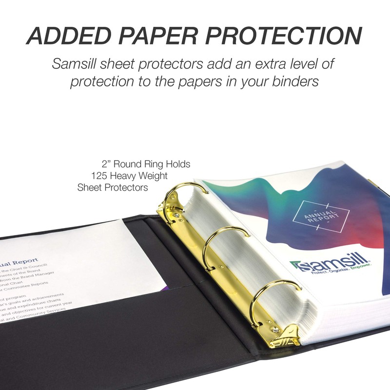 Samsill Classic Collection Leather 3 Ring Binder, Executive Presentation Portfolio,