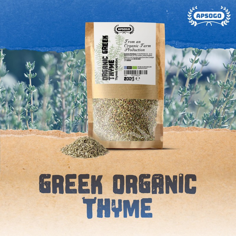 Apsogo Thyme - Dried Organic Thyme from Greece - Premium