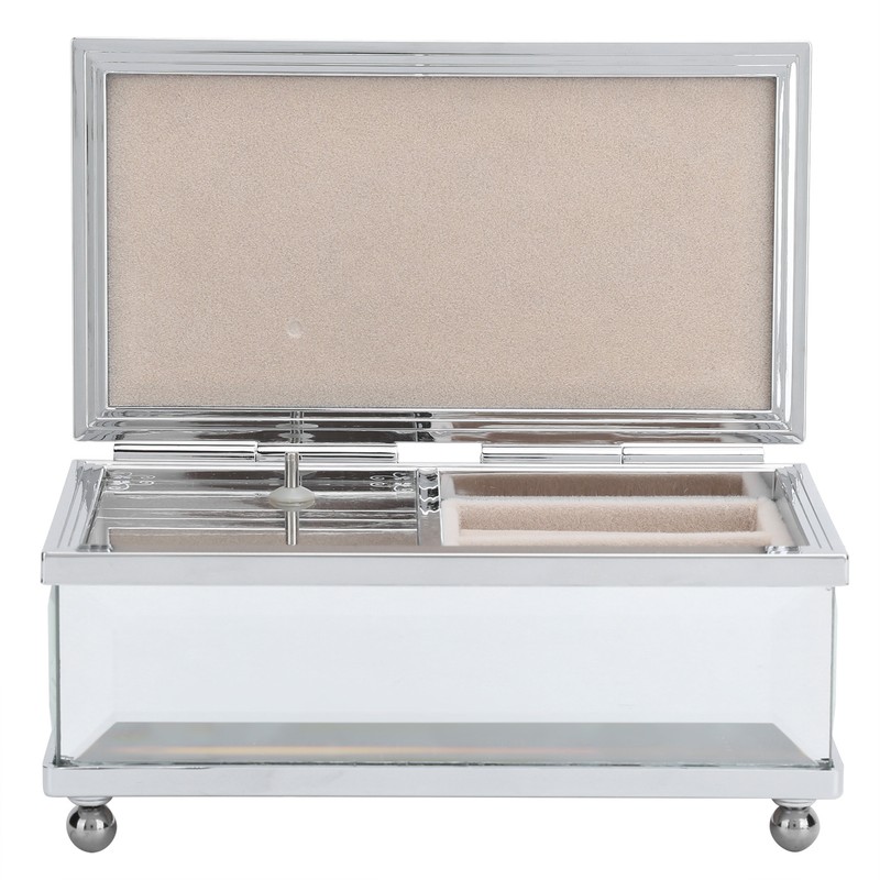 Glass Mirror Music Box Musical Jewelry Storage Case for Girlfriend