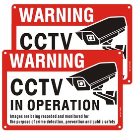 CCTV in Operation Sign Reflective Aluminum, Pack of 2 Data Compliant GDPR CCTV Sign 20x30cm (A4) Camera Metal Sign CCTV Signs Outdoor Waterproof, UV Resistant, Durable