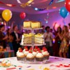 LoengMax 3-Tier Rotating Cupcake Stand, Clear Acrylic 360° Spinning Dessert