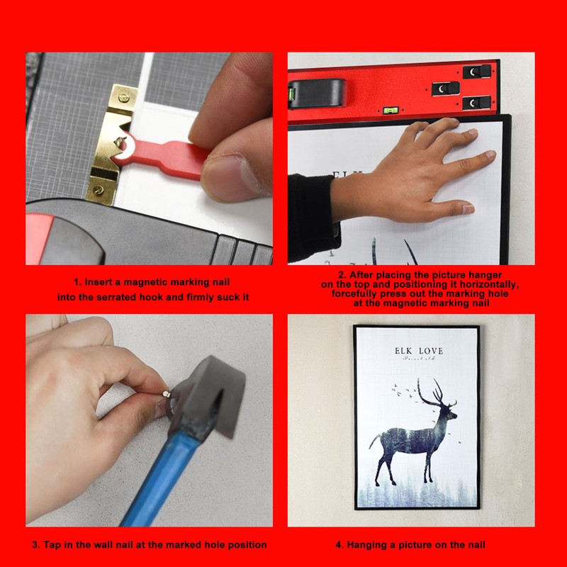 Picture Hanger Aluminum Alloy Accurate Positioning Easy Levelling Art Hanging