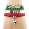MADIOLA Pulsera Cuero Amo Mexico Tricolor Brazalete Hombre Mujer. Pulsera