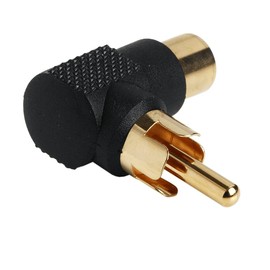 CABLEPELADO Stereo Audio Adapter RCA | RCA Angled Adapter | 90 Degree RCA Adapter | RCA Male to RCA Female | PVC | Gold Plated Connectors | Black