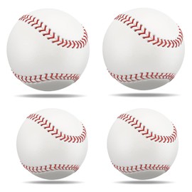 Toumdafine 4 Pack Standard 9 Inch Baseballs, Practice and Game Balls, Youth and Adult Outdoor Sports Baseball Training Balls.