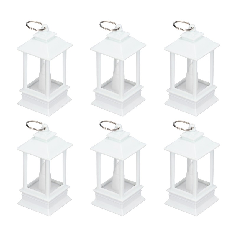 6PCS Ramadan Decorative Lights House Shape Plastic Wind Light Fireplace