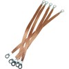6pcs Flat Copper Braided Connecting Wire 11.8 Inch Round Hole