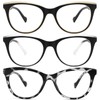 Cyangander 3-Pack Blue Light Blocking Reading Glasses for Women Spring