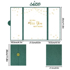 Holkcog Farewell Party Decorations, Green Gold We Will Miss You Very Muc Alternative Signature Guest Book for Men Women Going Away Gifts Signing Card Board for Retirement Graduation Party Supplies