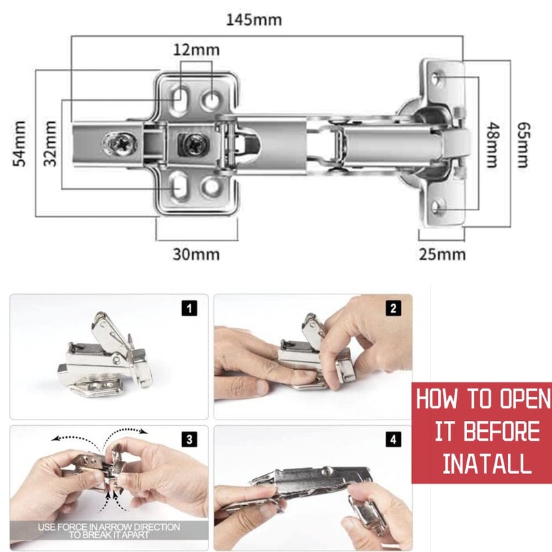 2 Pcs Kitchen Cabinet Door Hinges 165 Degree Kitchen Cupboard