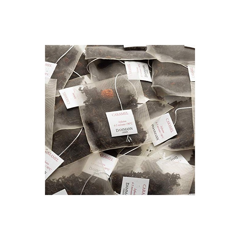 Dammann Freres Sachets, Caramel Toffee Flavored Tea Bags, Premium Gourmet