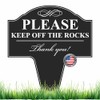 Please Keep Off The Rocks Aluminum Yard Sign 10x14