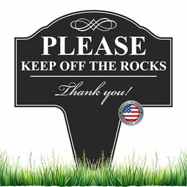 Please Keep Off The Rocks Aluminum Yard Sign 10x14